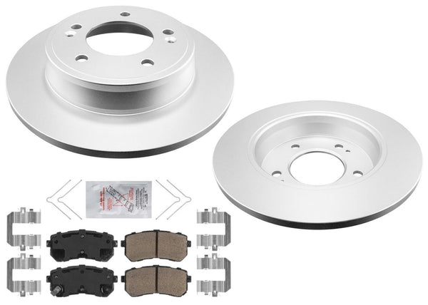 Rear Coated Brake Rotors Pads For KIA Seltos 2021-2024 with Manual Parking Bk