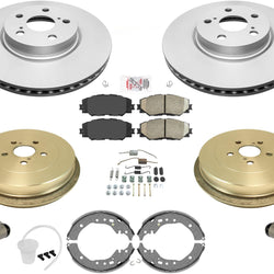 Front Brake Rotors Pads Rear Drums Shoes Hardware For Toyota Corolla 09-13 1.8L