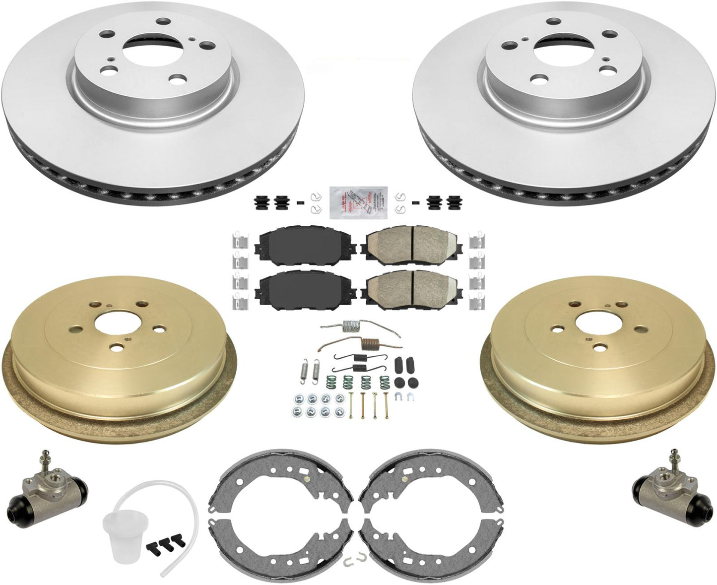 Front Brake Rotors & Pads Drums Shoes Hardware For Toyota Corolla 2009-13 1.8L