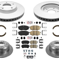 Front & Rear Coated Brake Rotors & Pads for KIA Sportage 2011 Front Wheel Drive