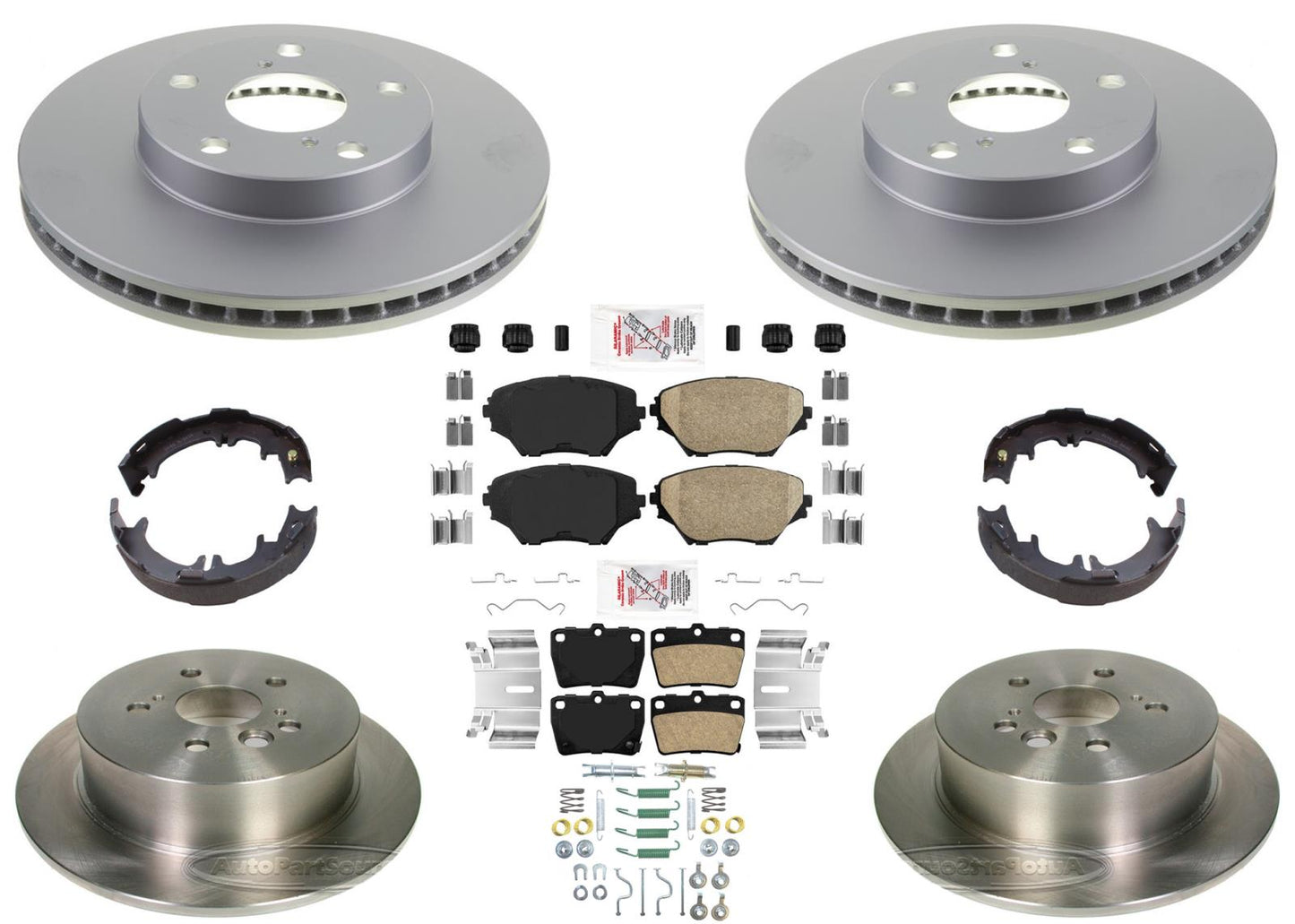 Front Coated Brake Rotors & Brake Pads for Toyota Rav4 Rav-4 2004-2005