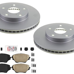 Front Coated Disc Brake Rotors & Brake Pads for Toyota Rav4 Rav-4 2001-2005