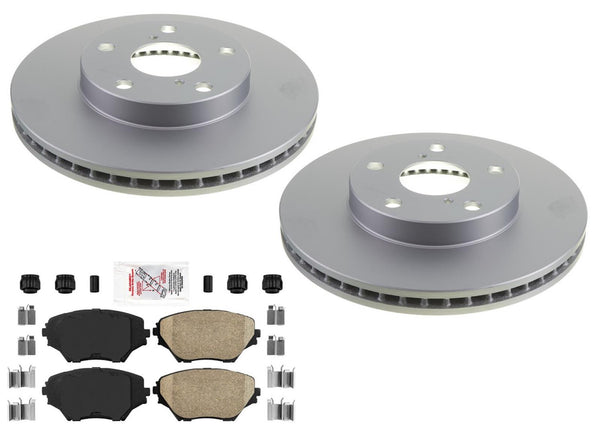 Front Coated Disc Brake Rotors & Brake Pads for Toyota Rav4 Rav-4 2001-2005