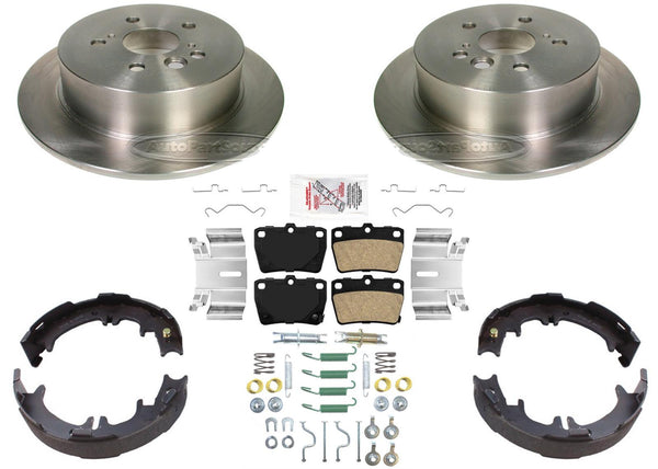 Rear Disc Brake Rotors & Brake Pads Shoes for Toyota Rav4 Rav-4 2004-2005