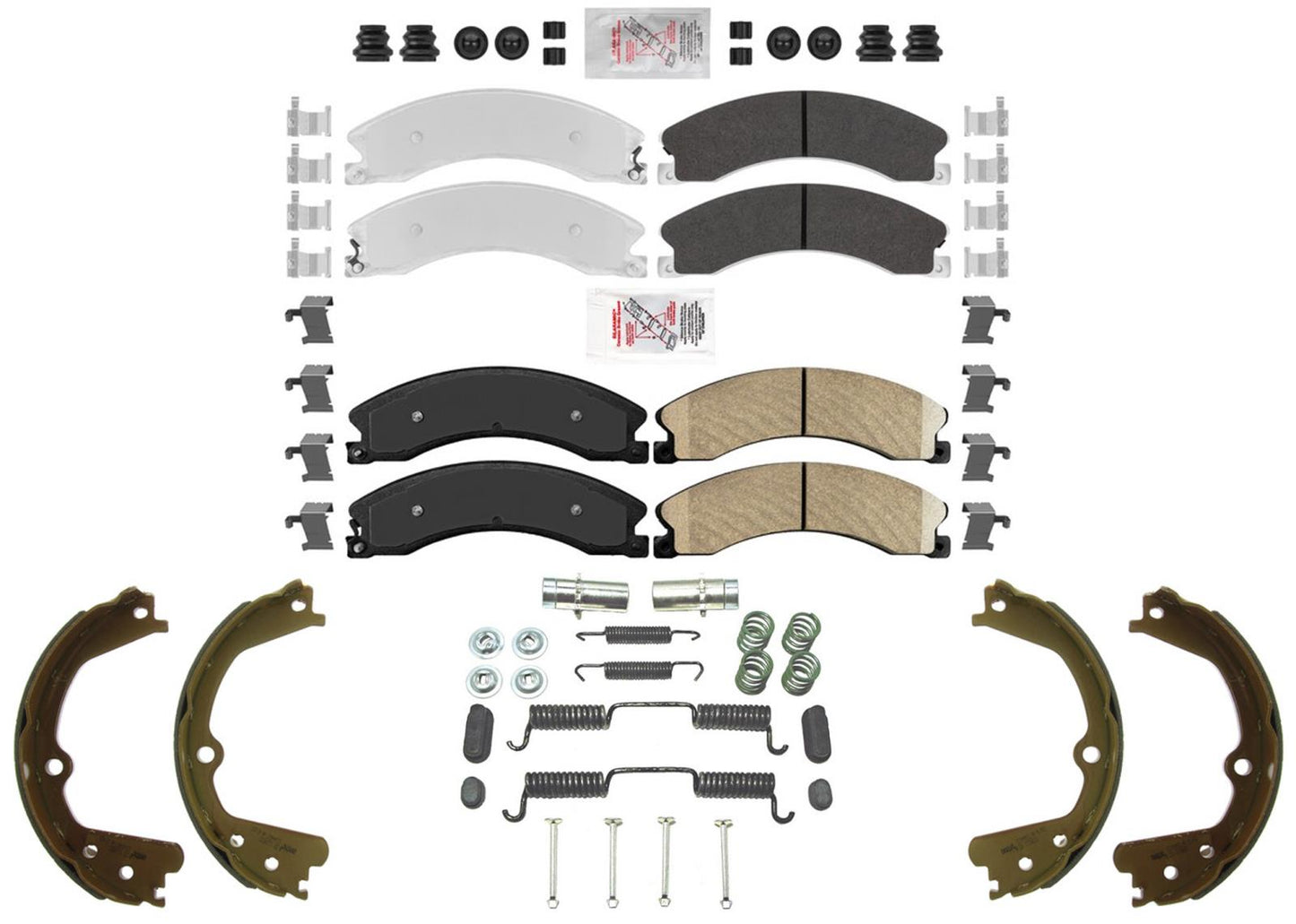 Front & Rear Brake Pad Set Rear Parking Shoes for Nissan Titan XD 2016-2024