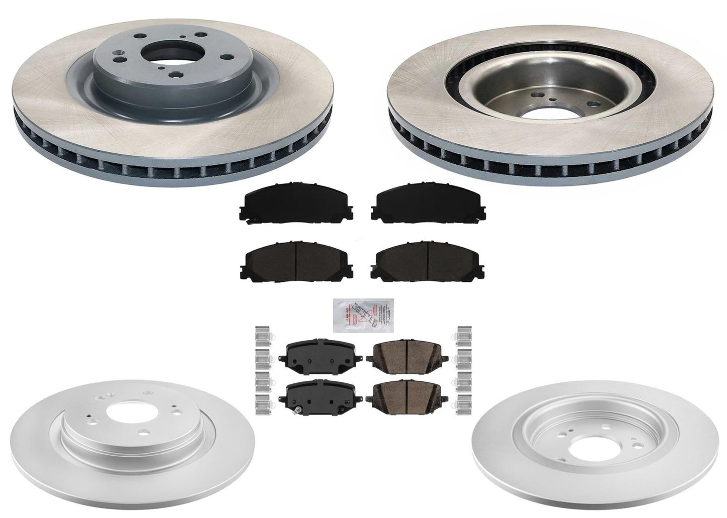 Front Rear GEO Coated Brake Disc Rotors Ceramic Pads For Honda Pilot 2023-2025