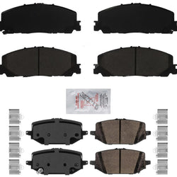 AME Front & Rear Ceramic Disc Brake Pads Hardware For Honda Pilot 2023-2024