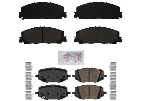 AME Front & Rear Ceramic Disc Brake Pads Hardware For Honda Pilot 2023-2024