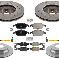 FR Disc Brake Rotors Brake Pads for Mercedes Benz E400 Sedan Sport Package 13-16