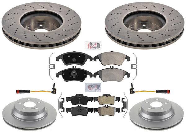 FR Disc Brake Rotors Brake Pads for Mercedes Benz E400 Sedan Sport Package 13-16