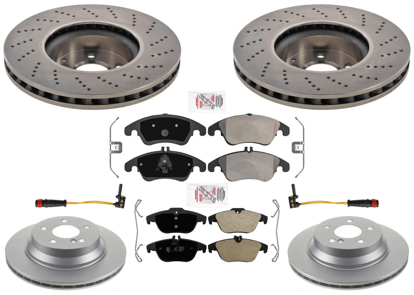 Front Rr Disc Brake Rotors Brake Pads for Mercedes Benz E400 Sport Package 2017