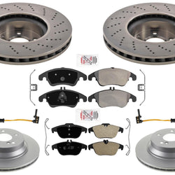 Front Rr Disc Brake Rotors Brake Pads for Mercedes Benz E400 Sport Package 2017