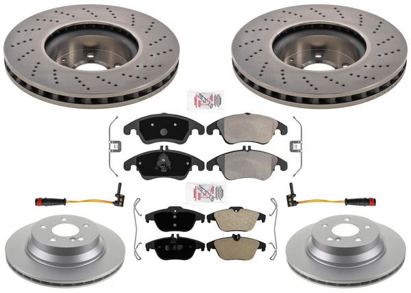 Front Rr Disc Brake Rotors Brake Pads for Mercedes Benz E400 Sport Package 2017