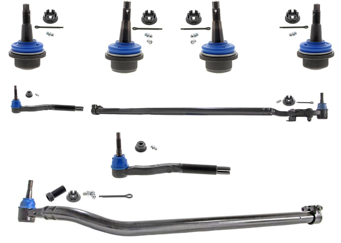 Off Road Upper & Rear Ball Joints Tie Rods Drag Link For Jeep Wrangler 2018-2025