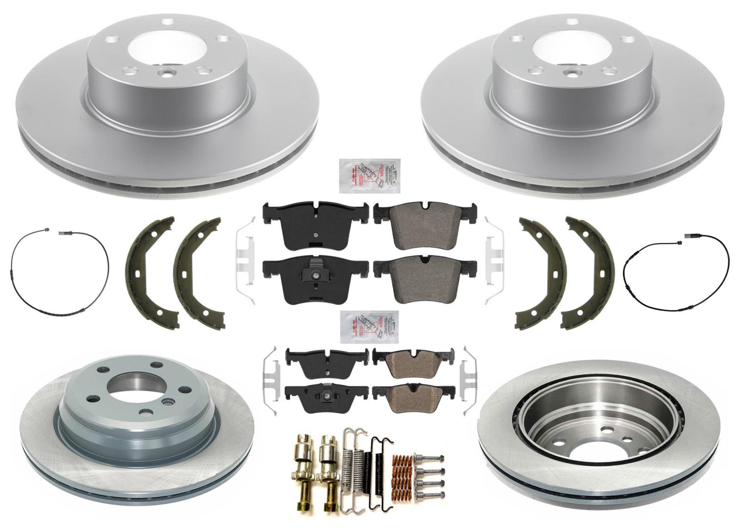 Front Coated Disc Brake Rotors Pads Parking Shoes for BMW 320i xDrive 2013-2018