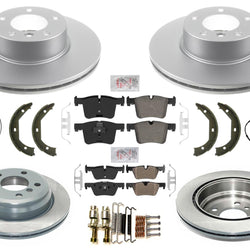 Front Coated Disc Brake Rotors Pads Parking Shoes for BMW 320i xDrive 2013-2018