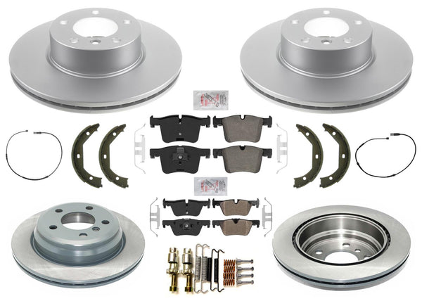 Front Coated Disc Brake Rotors Pads Parking Shoes for BMW 320i xDrive 2013-2018
