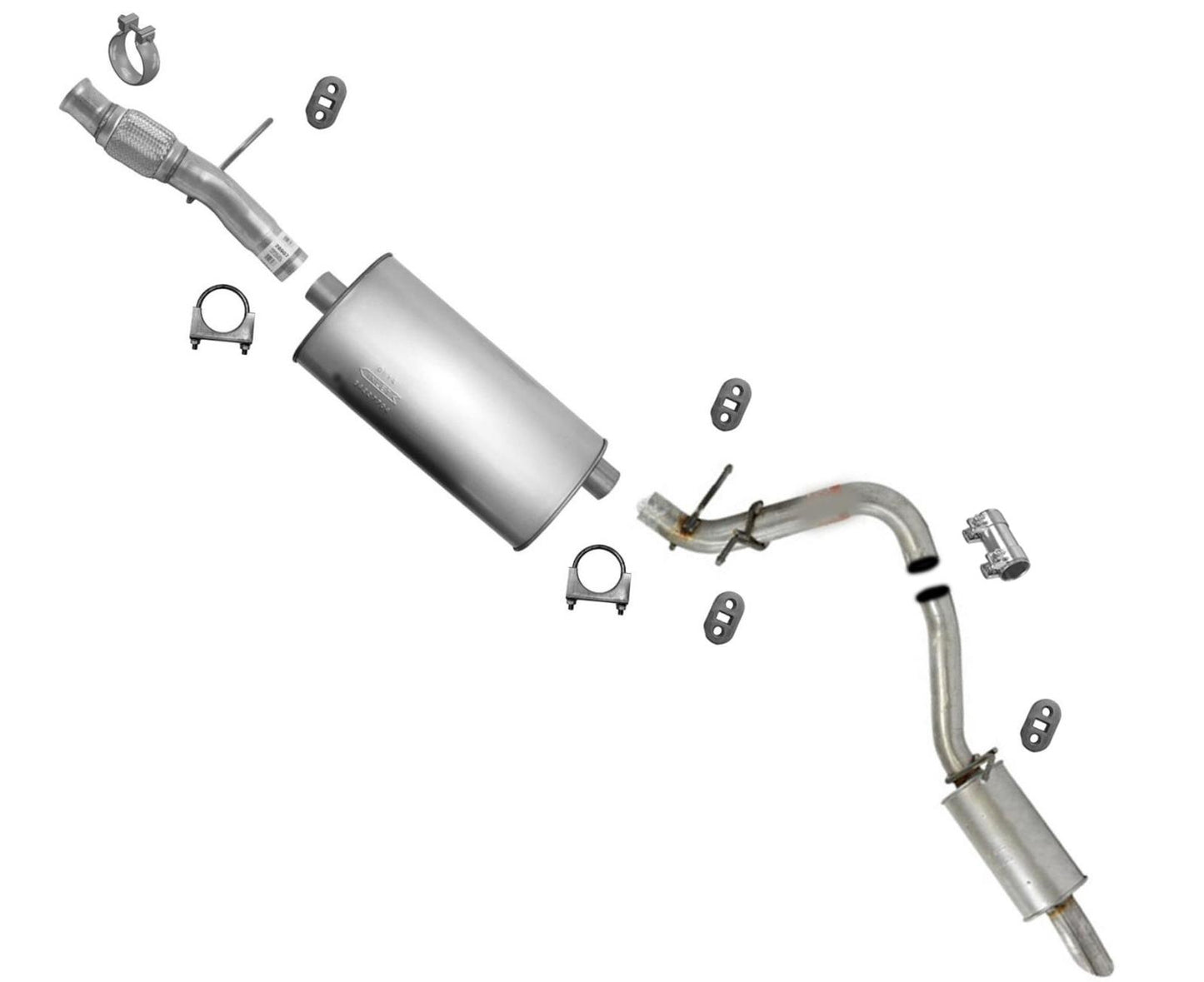 Flex Pipe Resonator Muffler Tail Pipe For 2015 2016 2018 Chevrolet Tahoe 5.3L