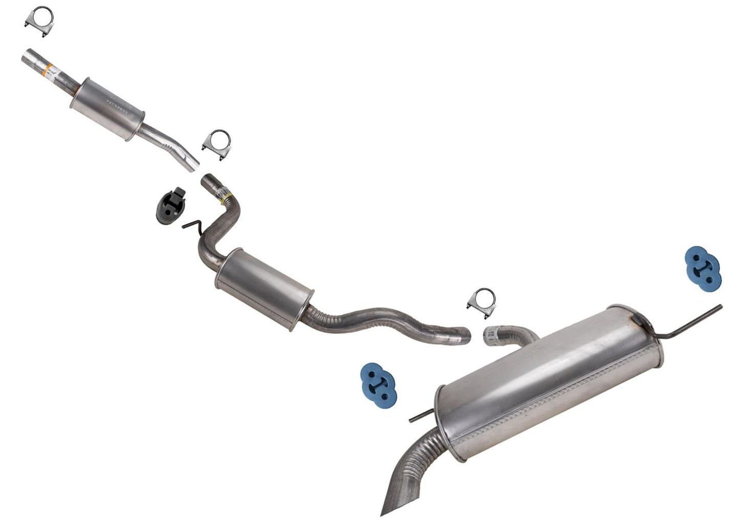 Weld on Resonator Pipe Rear Mufflers Exhaust System for Ford C-Max 2013-2018