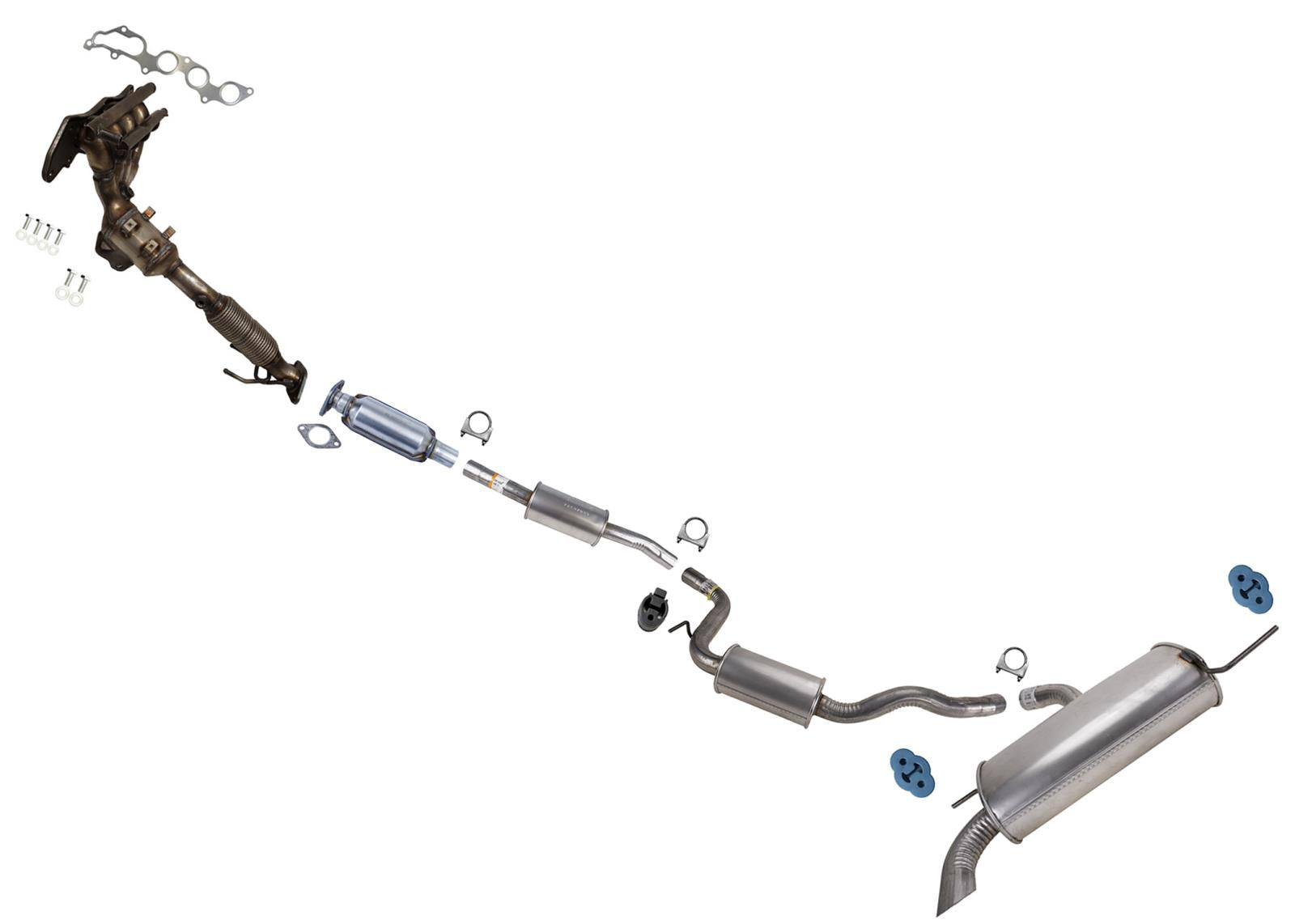 Converter Resonator Pipe Rear Mufflers Exhaust Sys for Ford C-Max Hybrid 13-18