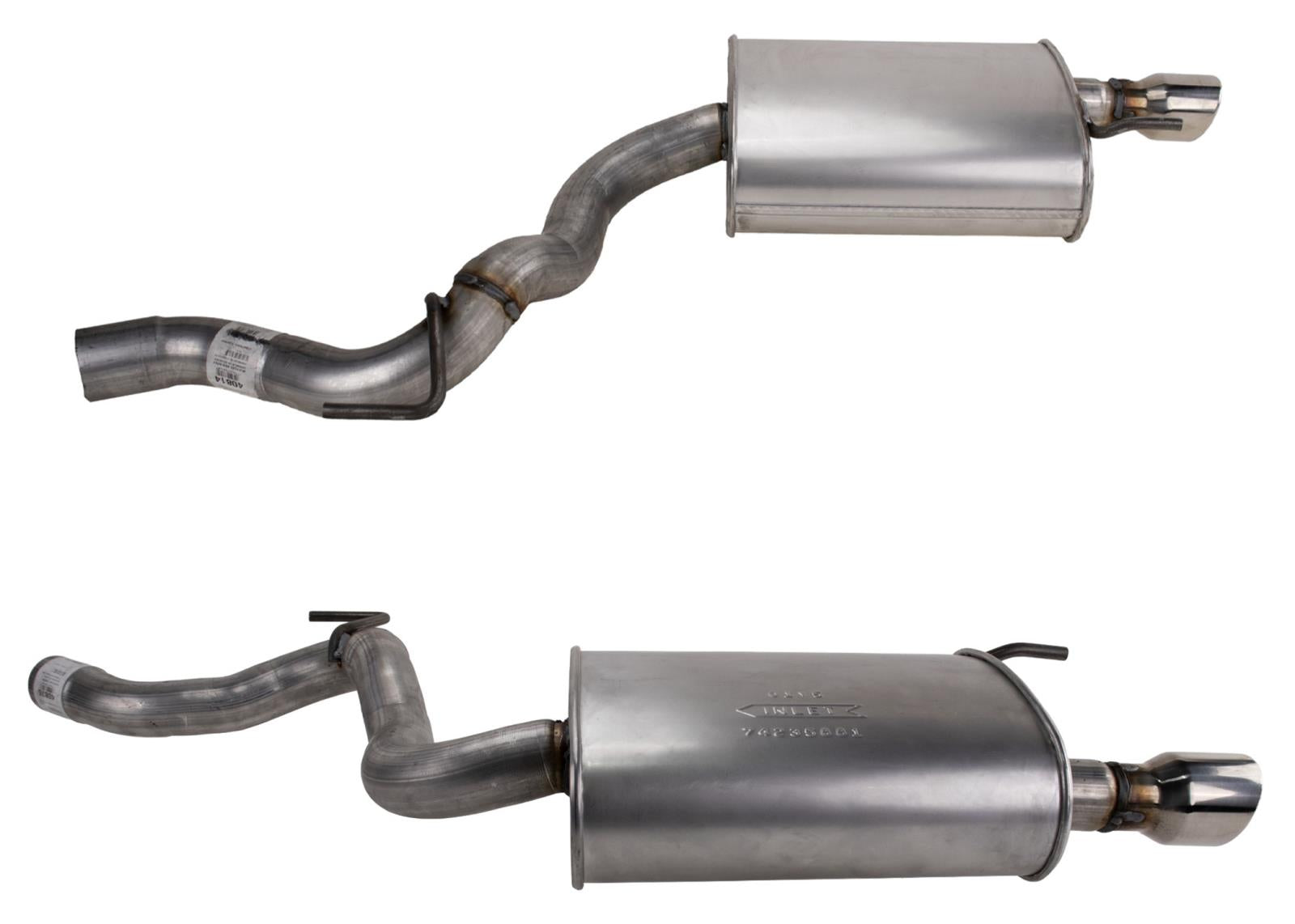 Weld on Dual Rear Muffler for Ford Mustang 2015 2016 2017 2018 2020 2023 2.3L