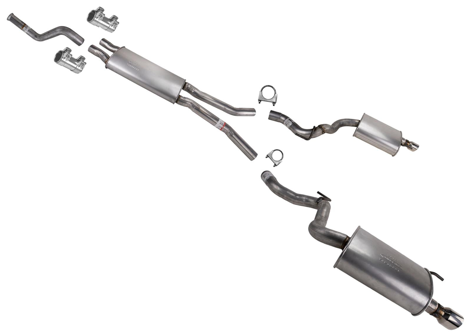 Rear Mufflers Dual Exhaust System Resonator for Ford Mustang 2015-2016 5.0L