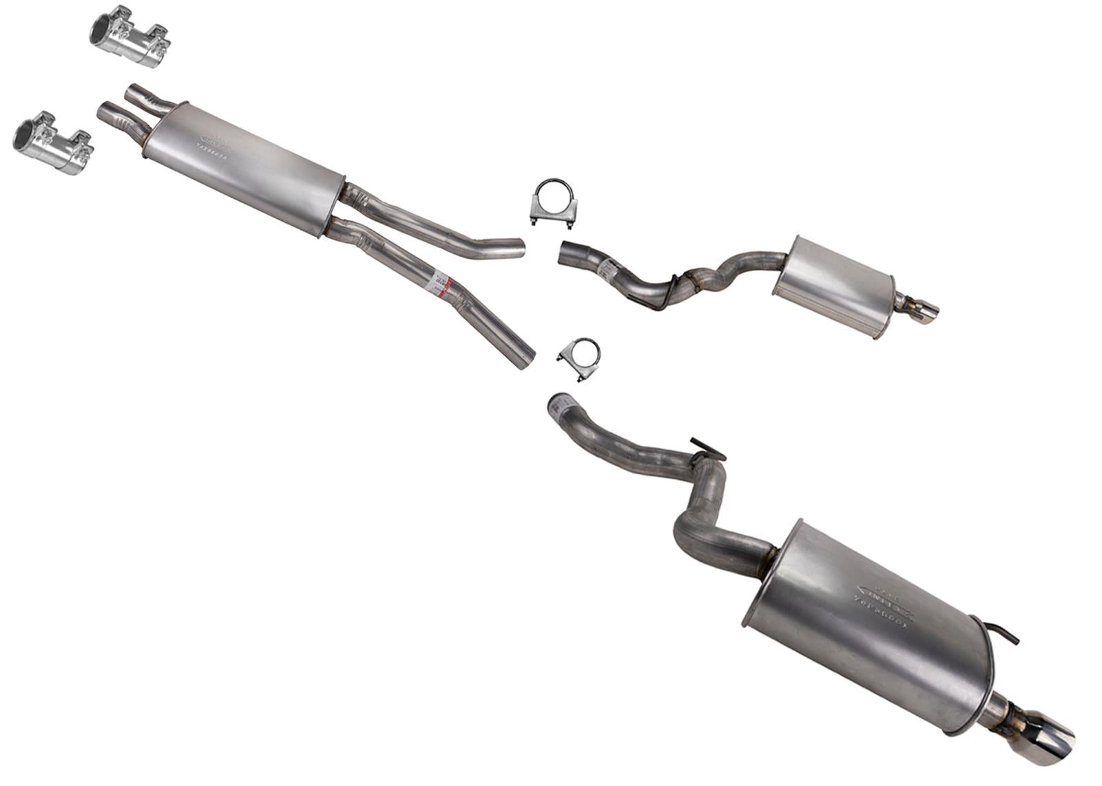 Rear Mufflers Dual Exhaust System Resonator for Ford Mustang 2015-2017 3.7L V6