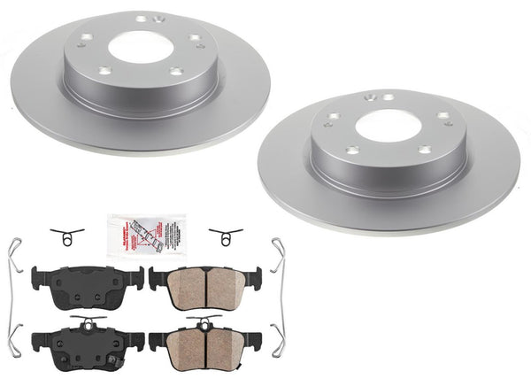 Rear Coated Brake Rotors Ceramic Brake Pads Hardware For Honda Civic 2022-2024