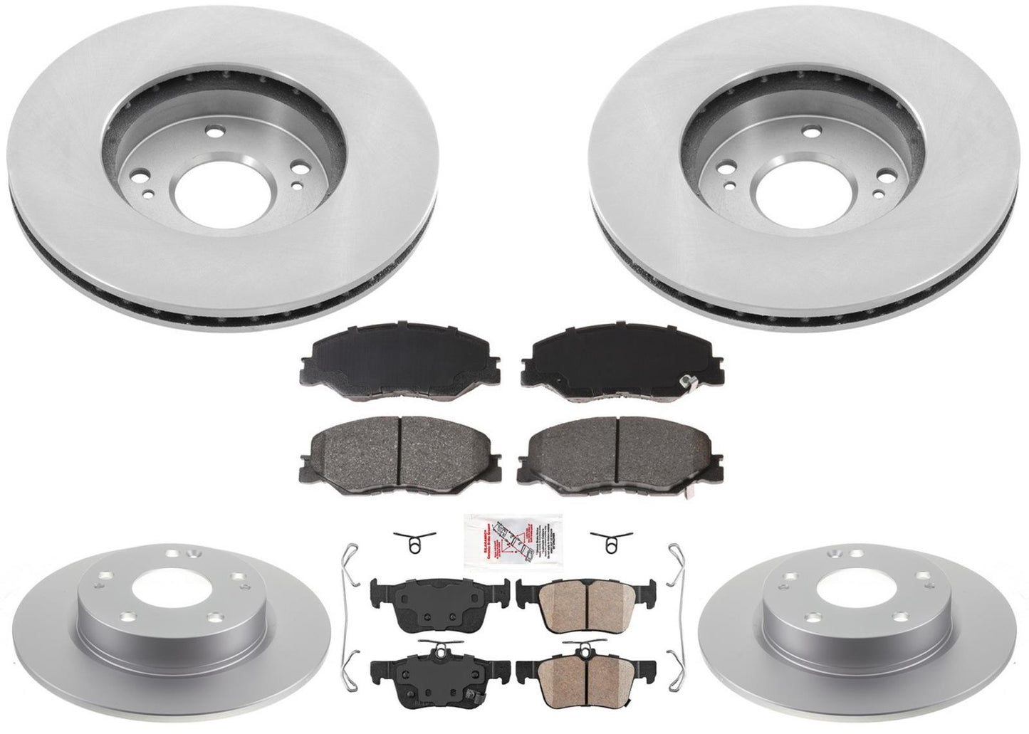 Front & Rear Coated Brake Rotors Ceramic Brake Pads For Honda Civic 2022-2024