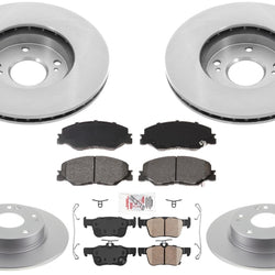 Front & Rear Coated Brake Rotors Ceramic Brake Pads For Honda Civic 2022-2024