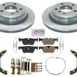 Rr GEO Coated Disc Brake Rotors Pads Parking Shoes For BMW 320i xDrive 2013-2018