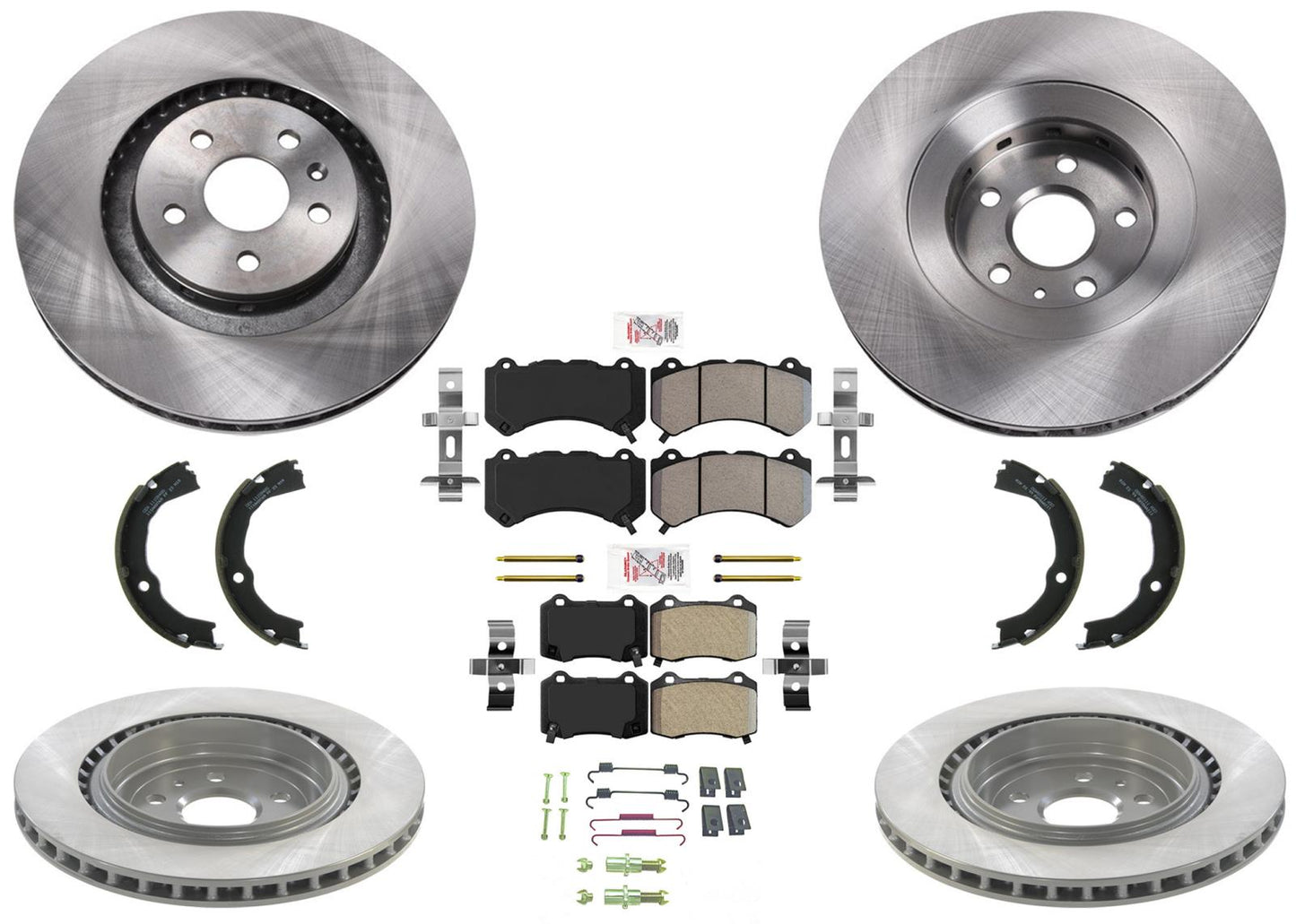 Front Rear Disc Brake Rotors Pads for Cadillac CTS Type V 370MM 2009 2010 2015