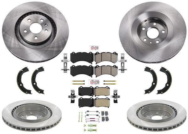 Front Rear Disc Brake Rotors Pads for Cadillac CTS Type V 370MM 2009 2010 2015