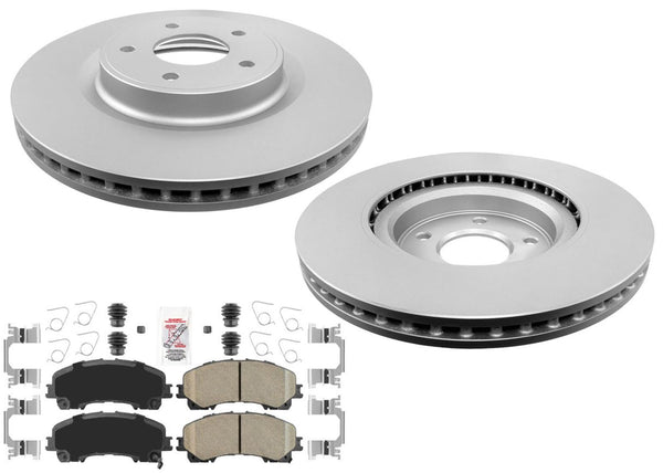 Front GEO Coated Disc Brake Rotors Brake Pads for Infiniti Q50 2014-2023