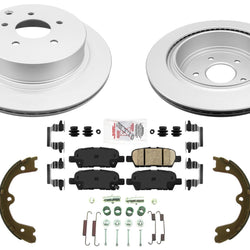 Rear GEO Coated Disc Brake Rotors Brake Pads for Infiniti Q50 2014-2023