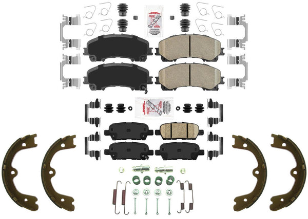 Front & Rear Disc Brake Pads & Parking Shoes for Infiniti Q50 2014-2023