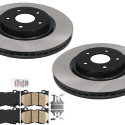 Front Carbon Disc Brake Rotors & Pads for Infiniti Q50 2014-23 W/ Sport Package
