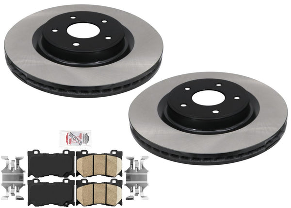 Front Carbon Disc Brake Rotors & Pads for Infiniti Q50 2014-23 W/ Sport Package