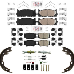 Front & Rear Disc Brake Ceramic Pads Parking Shoes for Toyota Camry 2012-2017