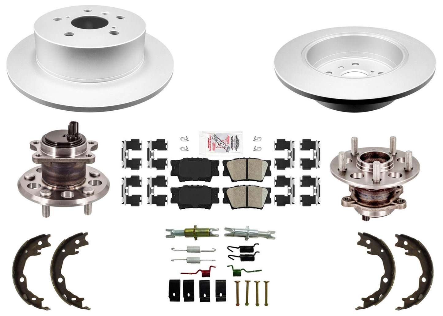 Rear Disc Brake Rotors Pads Hub Bearings Shoes For Toyota Camry 2012 2013 2017
