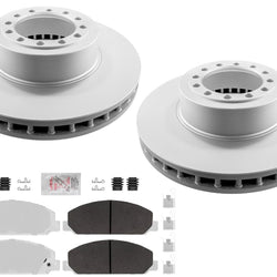 Front Heavy Duty AME Coated Rotors Galvanized Pads for Chevrolet LCF4500 16-24