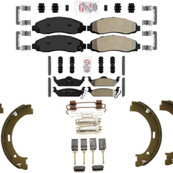 Front Rear Disc Brake Pads Parking Shoes Hard for Dodge Dakota 2003-2004 4WD