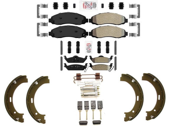 Front Rear Disc Brake Pads Parking Shoes Hard for Dodge Dakota 2003-2004 4WD