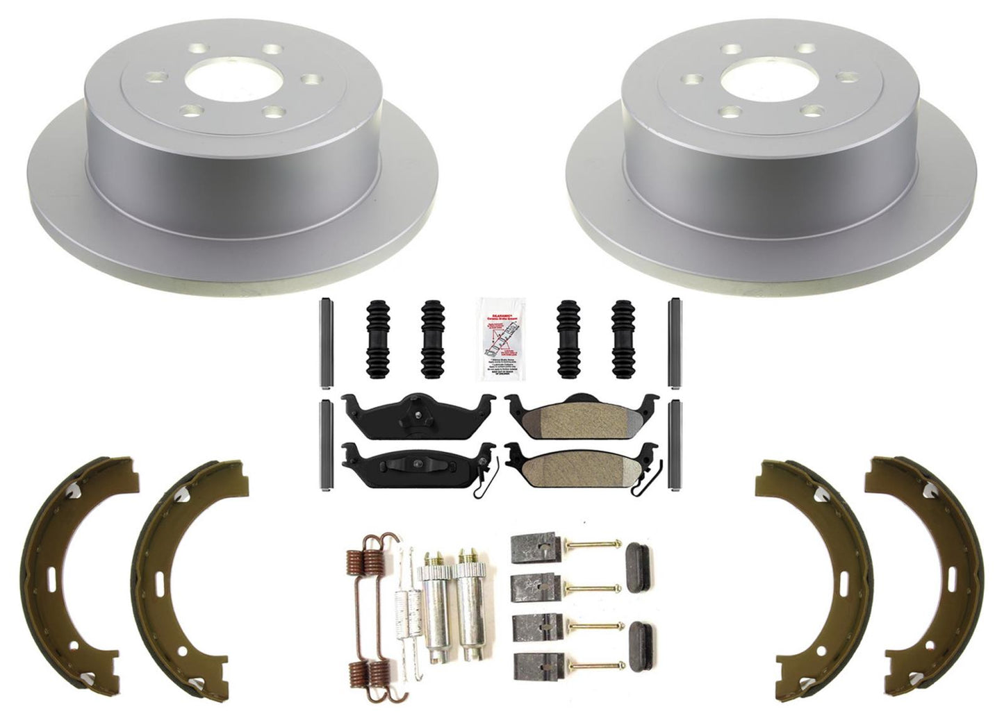 Rear Disc Brake Rotors Brake Pads Parking Shoes for Dodge Dakota 2003-2004 4WD