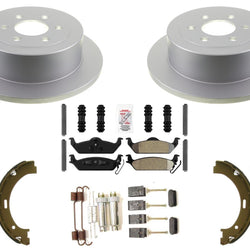 Rear Disc Brake Rotors Brake Pads Parking Shoes for Dodge Dakota 2003-2004 4WD
