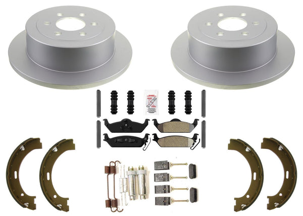 Rear Disc Brake Rotors Brake Pads Parking Shoes for Dodge Dakota 2003-2004 4WD