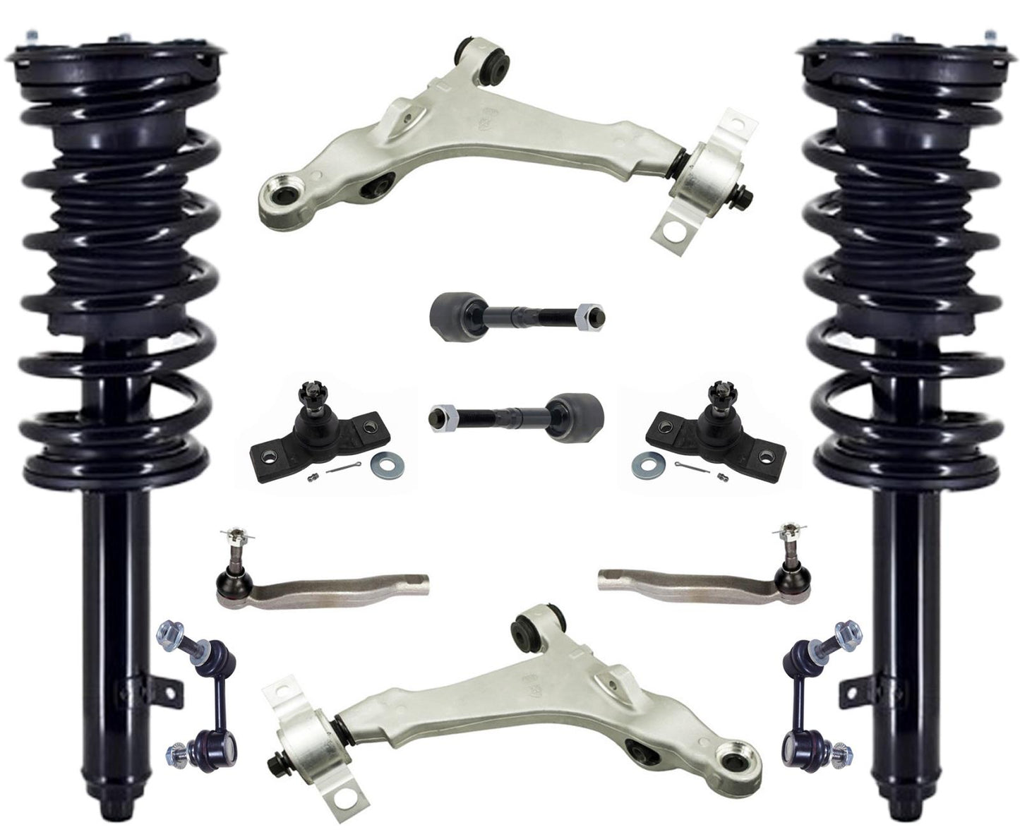 Front Struts Control Arms Tie Rods & Links For Lexus GS350 2007-11 All Whl Drve