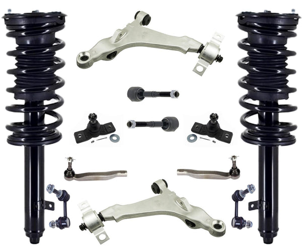 Front Struts Control Arms Tie Rods & Links For Lexus GS350 2007-11 All Whl Drve