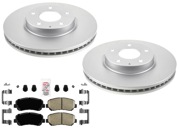 Front Coated Disc Brake Rotors & Pads Hardware for Mazda CX-5 2013 2014 2015