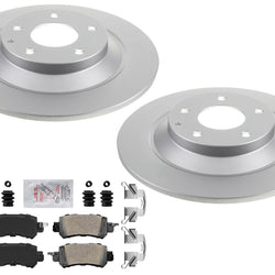 Rear Coated Disc Brake Rotors & Pads W/ Hardware for Mazda CX-5 2013 2014 2015